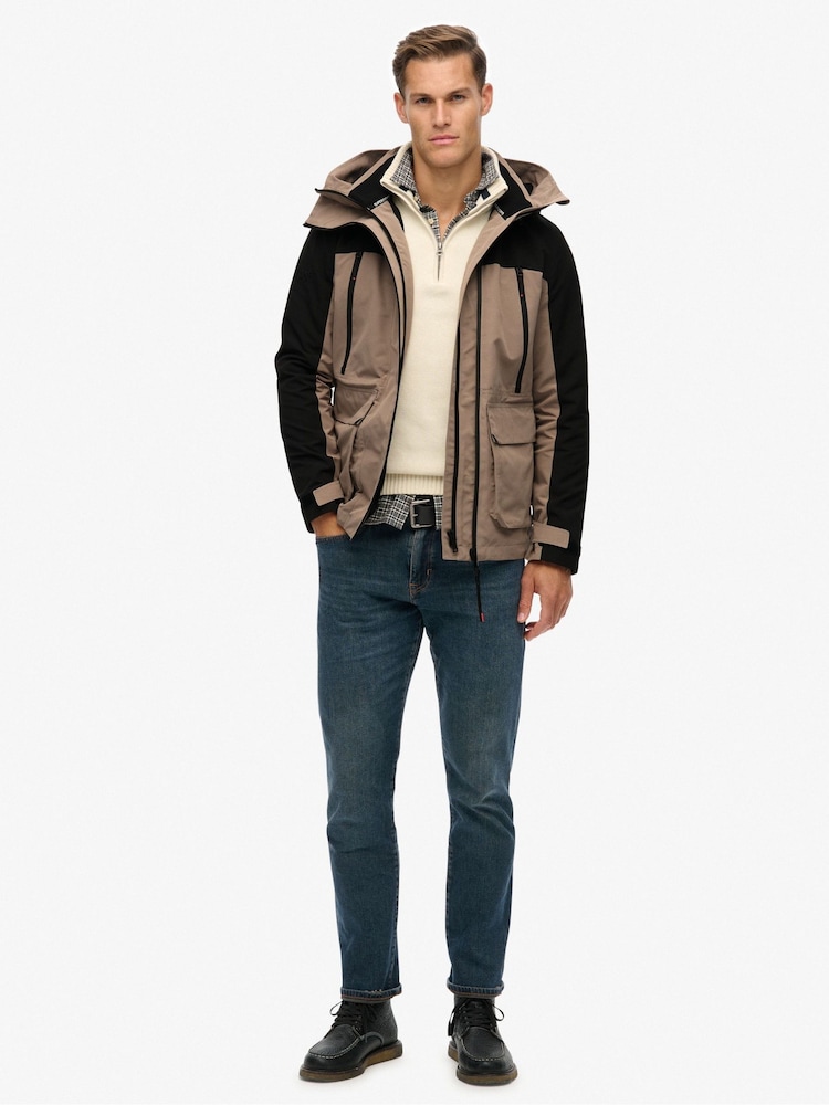 Superdry Grey Hooded Ultimate Embroidered Windbreaker - Image 2 of 6 Superdry Grey Hooded Ultimate Embroidered Windbreaker - Image 2 of 6