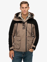 Superdry Grey Hooded Ultimate Embroidered Windbreaker - Image 3 of 6
