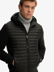 Superdry Black Hood Storm Fleece Hybrid Jacket - Image 4 of 6