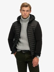 Superdry Black Hood Storm Fleece Hybrid Jacket - Image 5 of 6