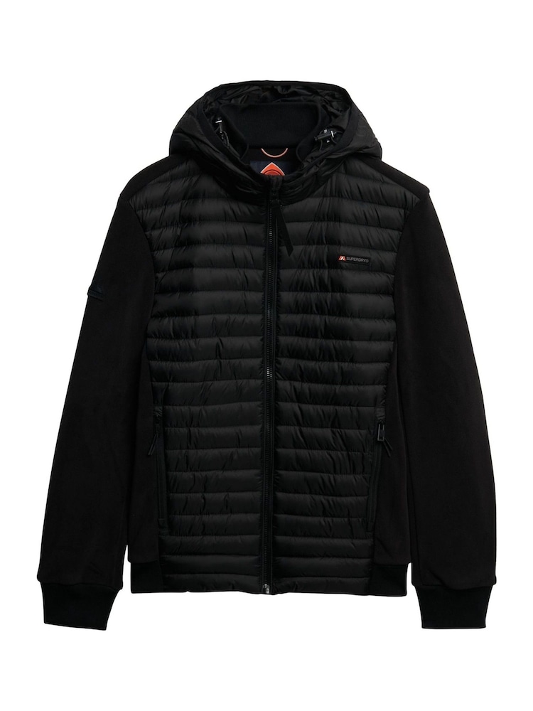 Superdry Black Hood Storm Fleece Hybrid Jacket - Image 6 of 6