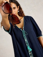 White Stuff Blue Maggie Beach Cover-Up - Image 4 of 6
