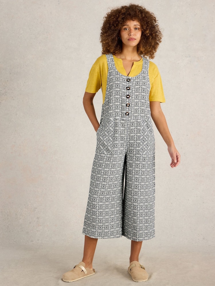 White Stuff Blue Viola Linen Dungarees - Image 1 of 6