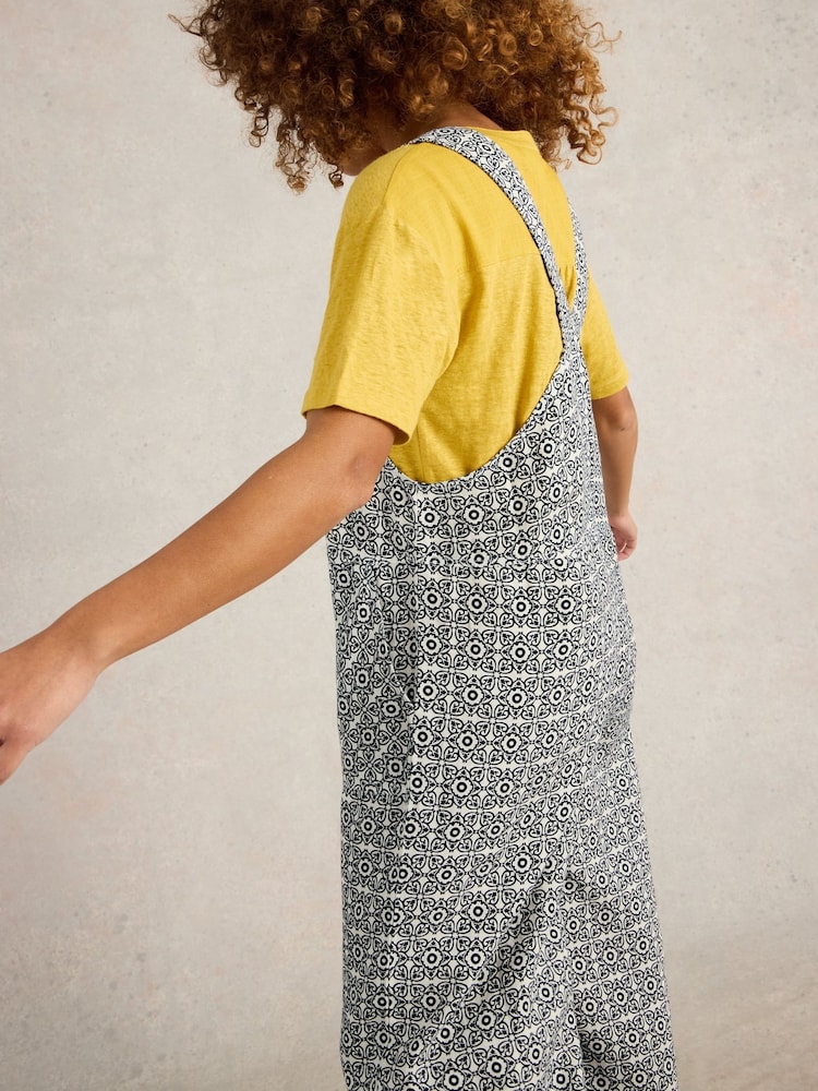 White Stuff Blue Viola Linen Dungarees - Image 2 of 6