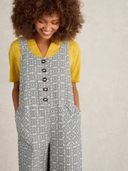 White Stuff Blue Viola Linen Dungarees - Image 3 of 6