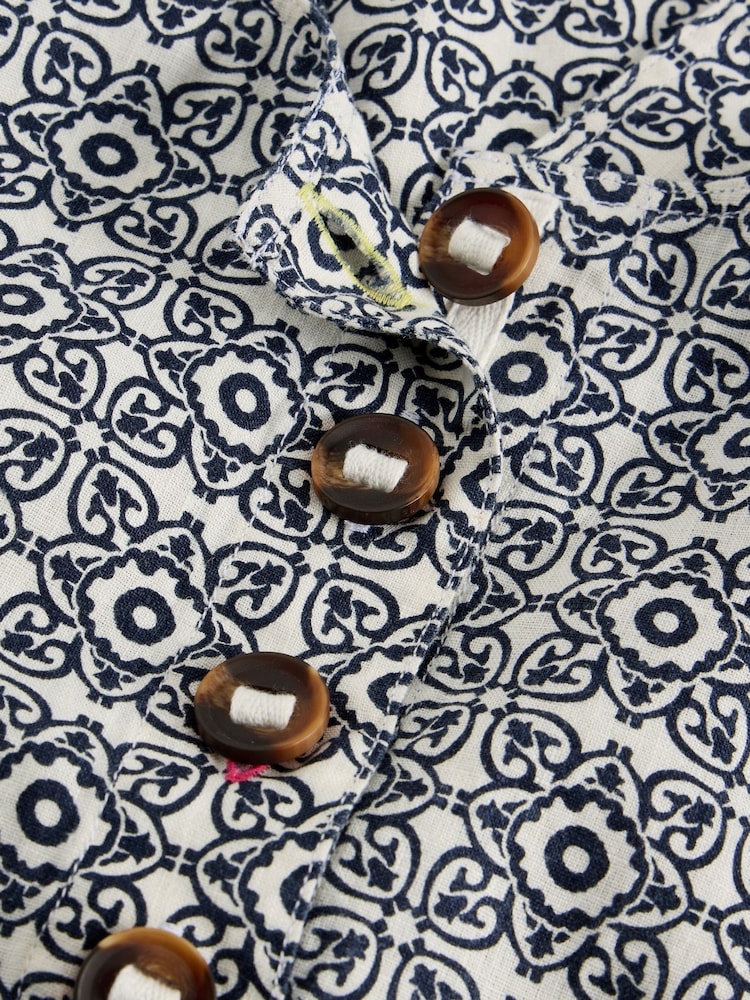 White Stuff Blue Viola Linen Dungarees - Image 6 of 6