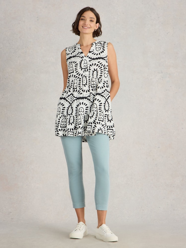 White Stuff Blue Janey Crop Jeggings - Image 4 of 7