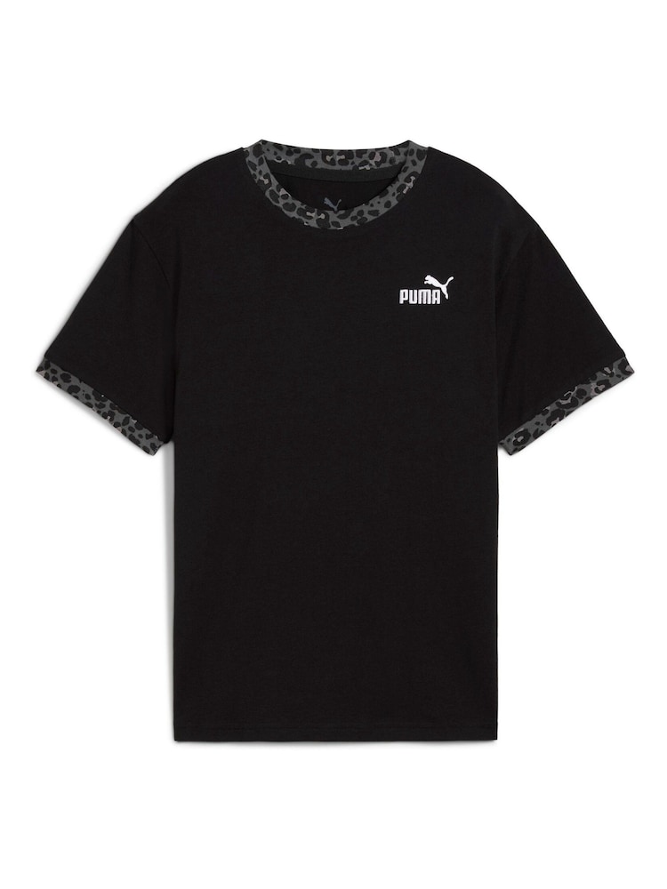 Negru - Puma Essential Graphic Realxed T-Shirt - Image 4 of 5