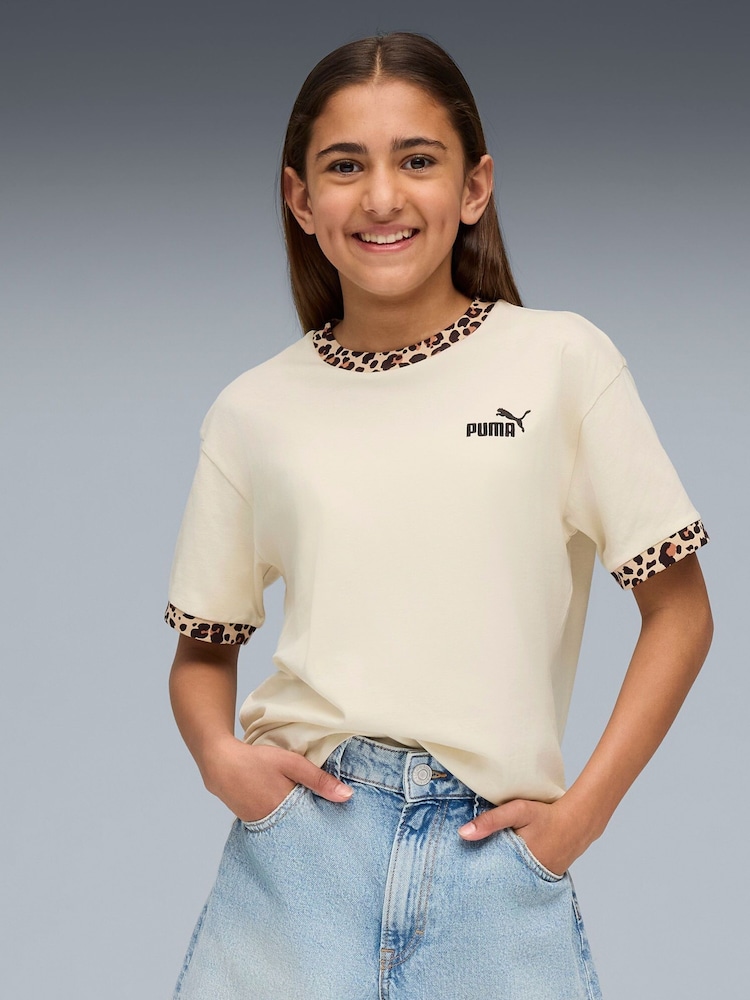 Puma Cream Essential Graphic Realxed T-Shirt - Image 1 of 5