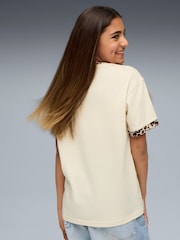 Puma Cream Essential Graphic Realxed T-Shirt - Image 2 of 5