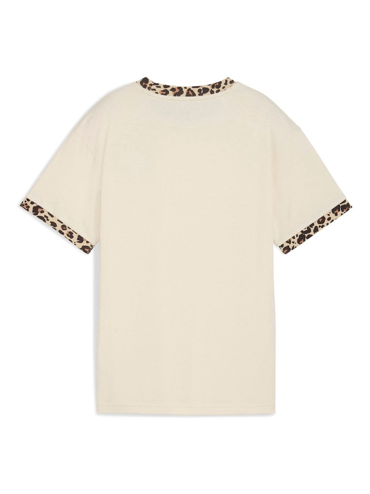 Puma Cream Essential Graphic Realxed T-Shirt - Image 5 of 5