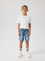 Name It Blue Loose Fit Distressed Denim Shorts - Image 1 of 5