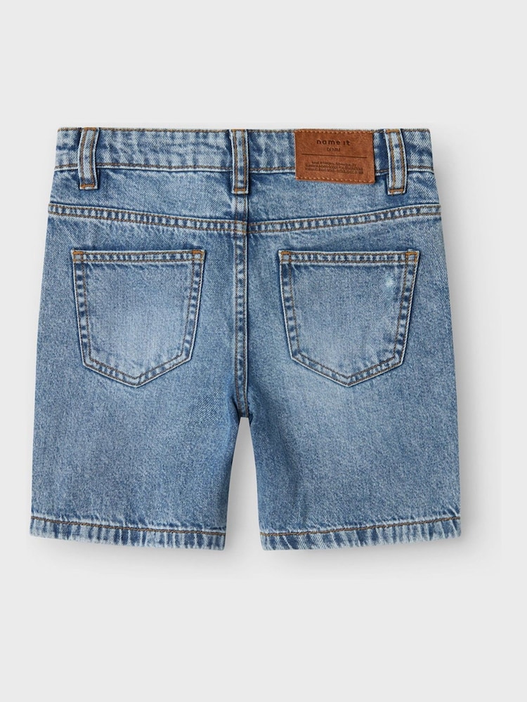 Name It Blue Loose Fit Distressed Denim Shorts - Image 4 of 5