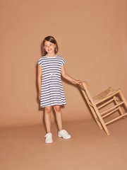 Name It Blue Jersey Striped Short Sleeve Dress - Image 1 of 3