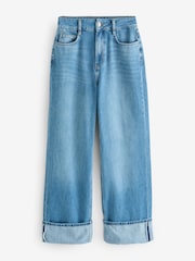 Nobody's Child Blue Denim Wide Leg Turn Up Jeans - Image 6 of 6