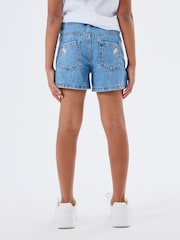 Name It Blue Floral Embroidered Denim Shorts - Image 2 of 4