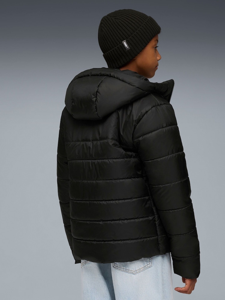Puma Black Essential Hooded Padded Jacket - Image 2 of 4 Puma Black Essential Hooded Padded Jacket - Image 2 of 4
