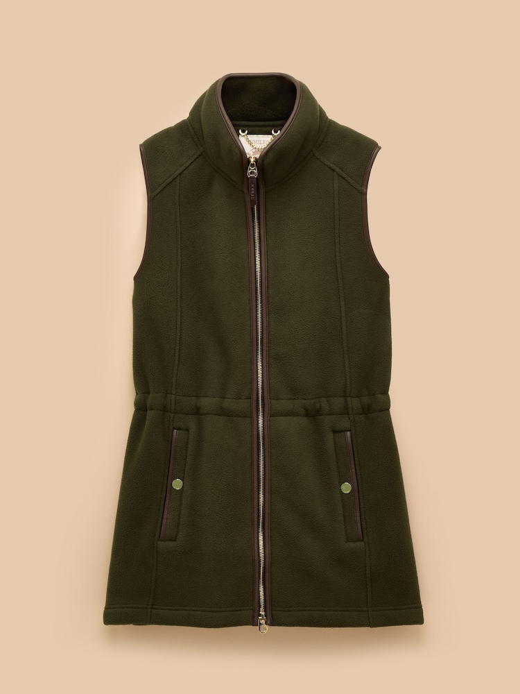 Joules Heritage Green Longline Fleece Gilet - Image 10 of 10