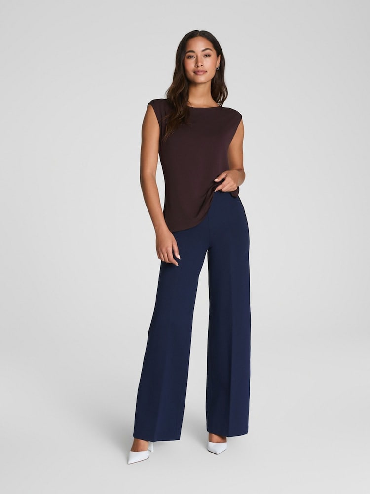 Spanx Blue SPANXsmooth™ PerfectFit Ponte Wide Leg Pants - Image 1 of 5