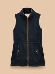 Joules Heritage Navy Longline Fleece Gilet - Image 10 of 10