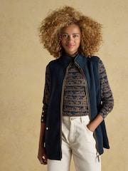 Joules Heritage Navy Longline Fleece Gilet - Image 3 of 10