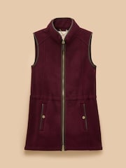 Joules Heritage Red Longline Fleece Gilet - Image 11 of 11