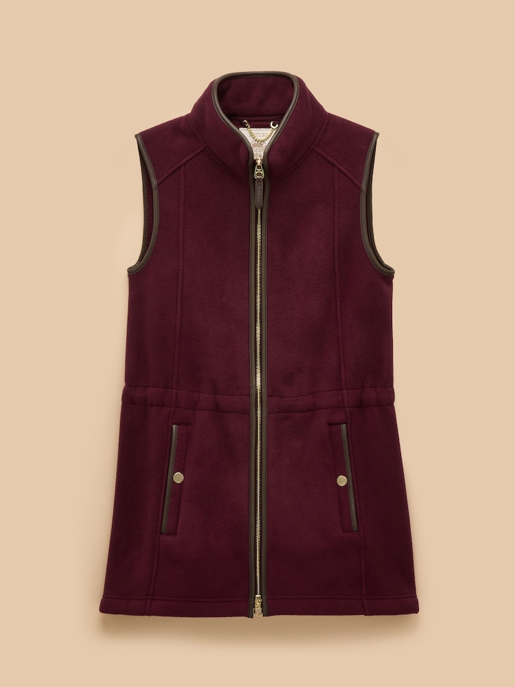 Joules Heritage Red Longline Fleece Gilet - Image 11 of 11