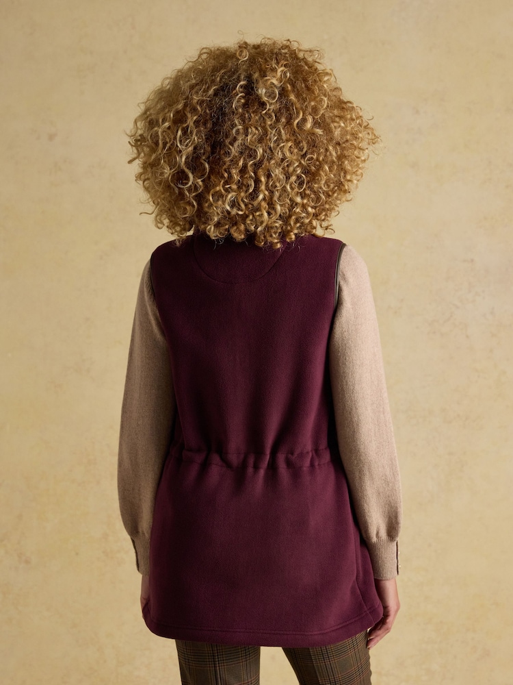 Joules Heritage Red Longline Fleece Gilet - Image 2 of 11