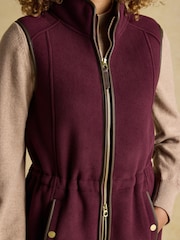 Joules Heritage Red Longline Fleece Gilet - Image 7 of 11