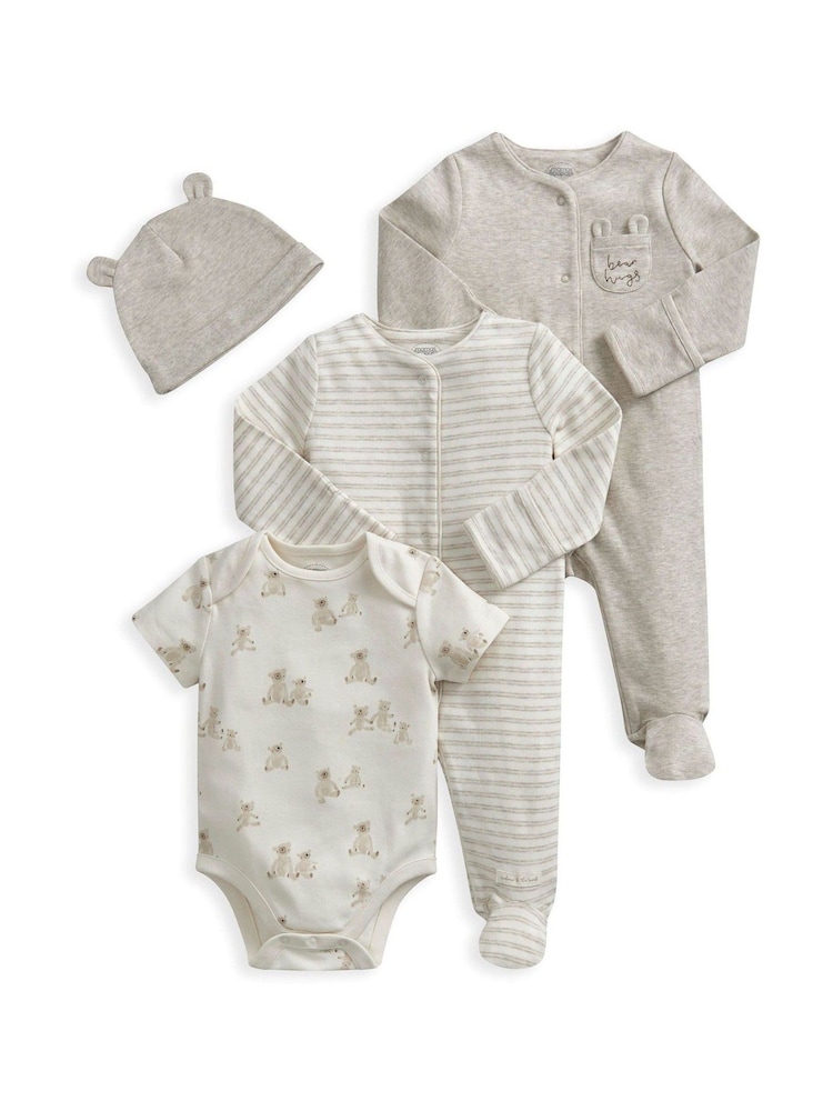 Mamas & Papas Bear Hug Sleepsuit Brown Set - Image 6 of 6