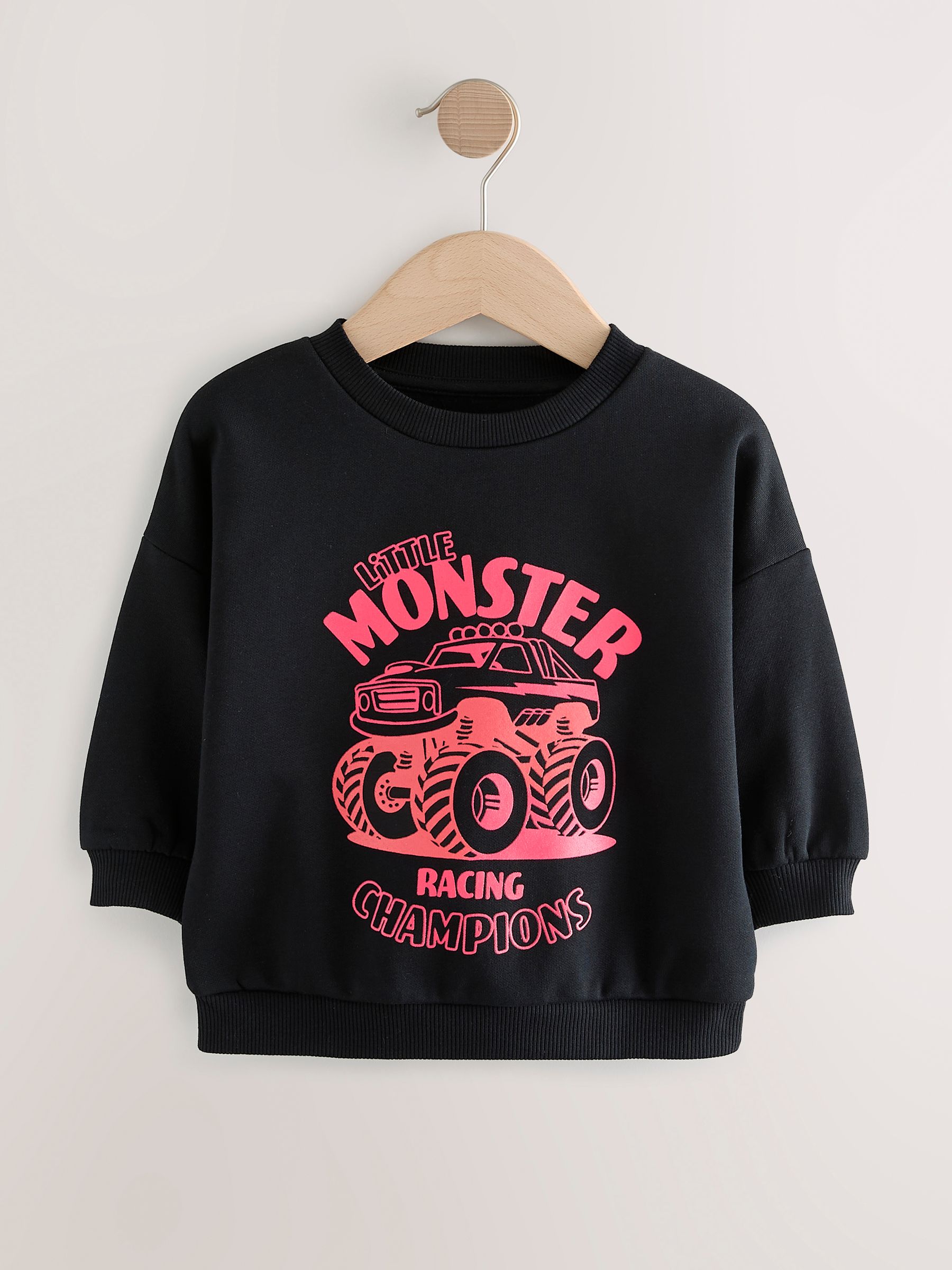 Red/Black Printed Crew Neck Sweatshirt (3mths-7yrs)