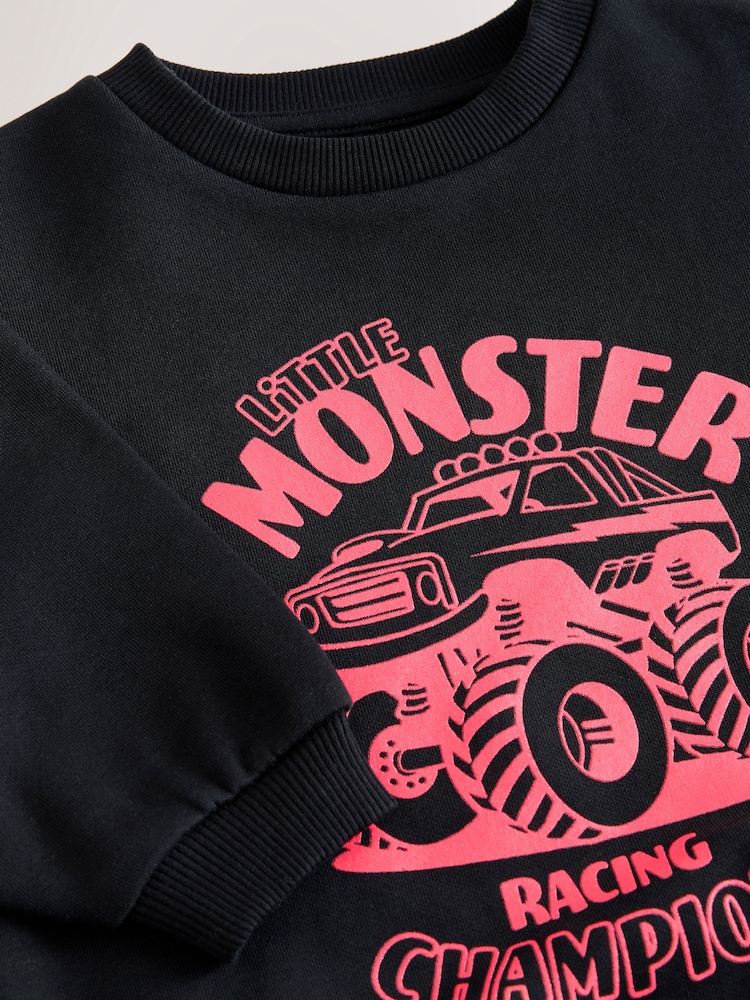 Red/Black Printed Crew Neck Sweatshirt (3mths-7yrs) - Image 4 of 4 Red/Black Printed Crew Neck Sweatshirt (3mths-7yrs) - Image 4 of 4