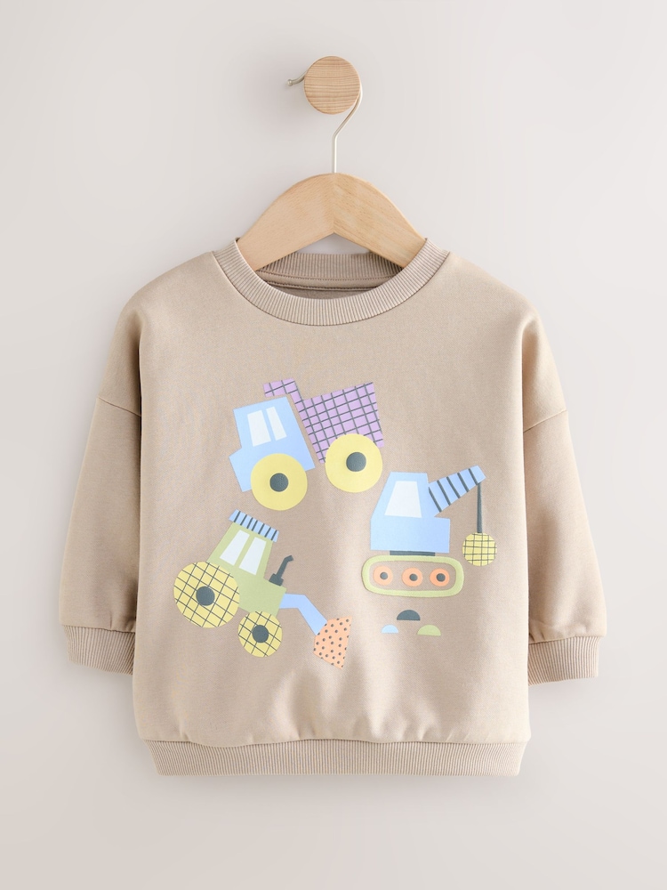Stone Diggers Printed Crew Neck Sweatshirt (3mths-7yrs) - Image 1 of 4 Stone Diggers Printed Crew Neck Sweatshirt (3mths-7yrs) - Image 1 of 4