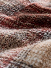 Rust Brown Borg Lined Hooded Check Shacket - Image 3 of 4