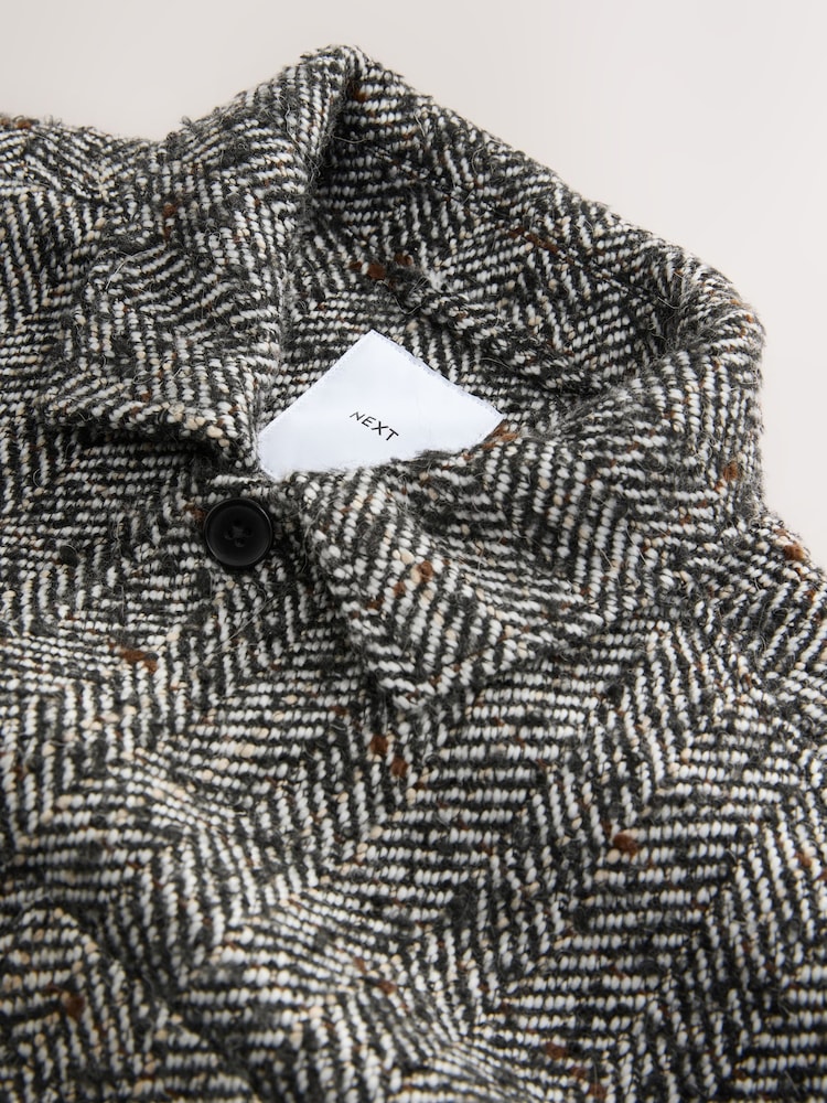 Black/White Herringbone Check Shacket - Image 11 of 11 Black/White Herringbone Check Shacket - Image 11 of 11