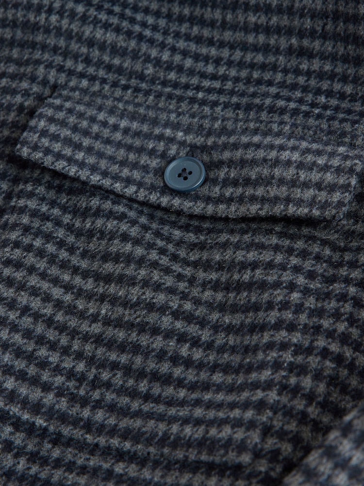 Blue Borg Lined Hooded Check Shacket - Image 14 of 14