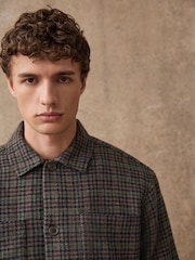 Brown Houndstooth Check Shacket - Image 4 of 9
