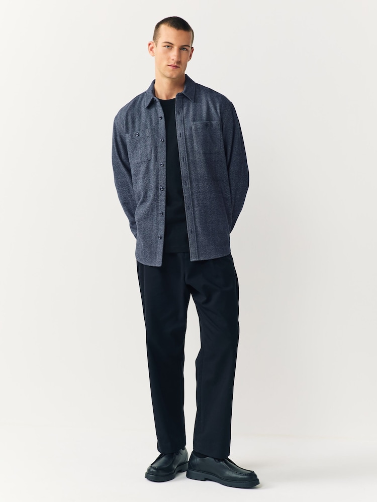 Blue Herringbone Shacket Overshirt - Image 2 of 8
