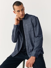 Blue Herringbone Shacket Overshirt - Image 5 of 8