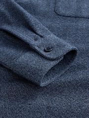 Blue Herringbone Shacket Overshirt - Image 8 of 8