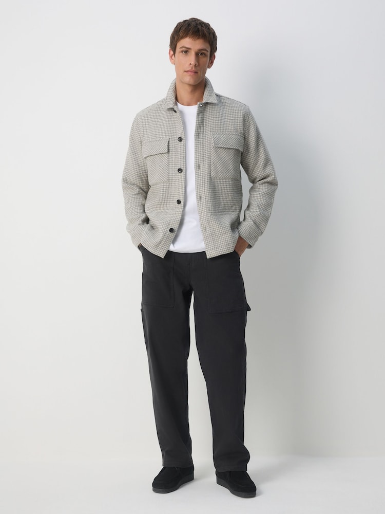 Grey Houndstooth Check Shacket - Image 2 of 5