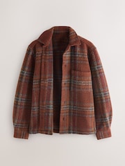 Rust Brown Check Shacket - Image 8 of 9