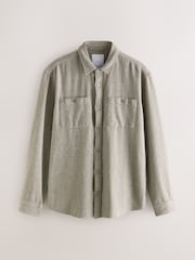 Grey Herringbone Shacket Overshirt - Image 1 of 3