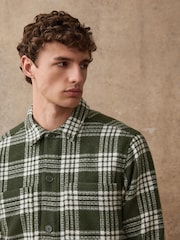 Green Check Twill Shacket - Image 1 of 9