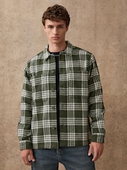 Green Check Twill Shacket - Image 2 of 9