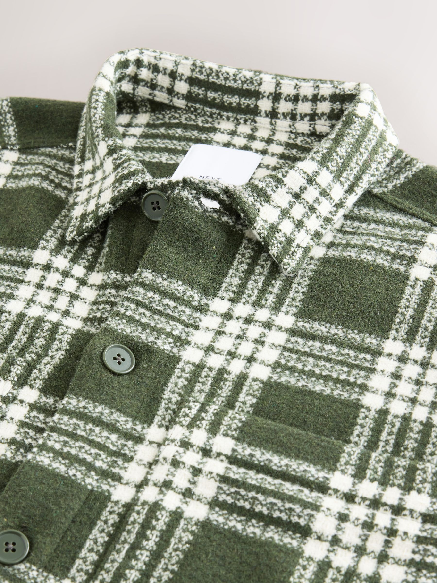 Buy Green Check Twill Shacket from the Next UK online shop