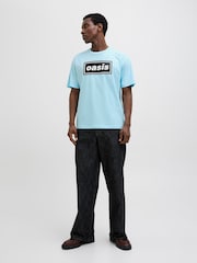JACK & JONES Blue Oasis Graphic Print 100% Cotton T-Shirt - Image 3 of 6