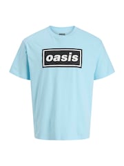 JACK & JONES Blue Oasis Graphic Print 100% Cotton T-Shirt - Image 5 of 6