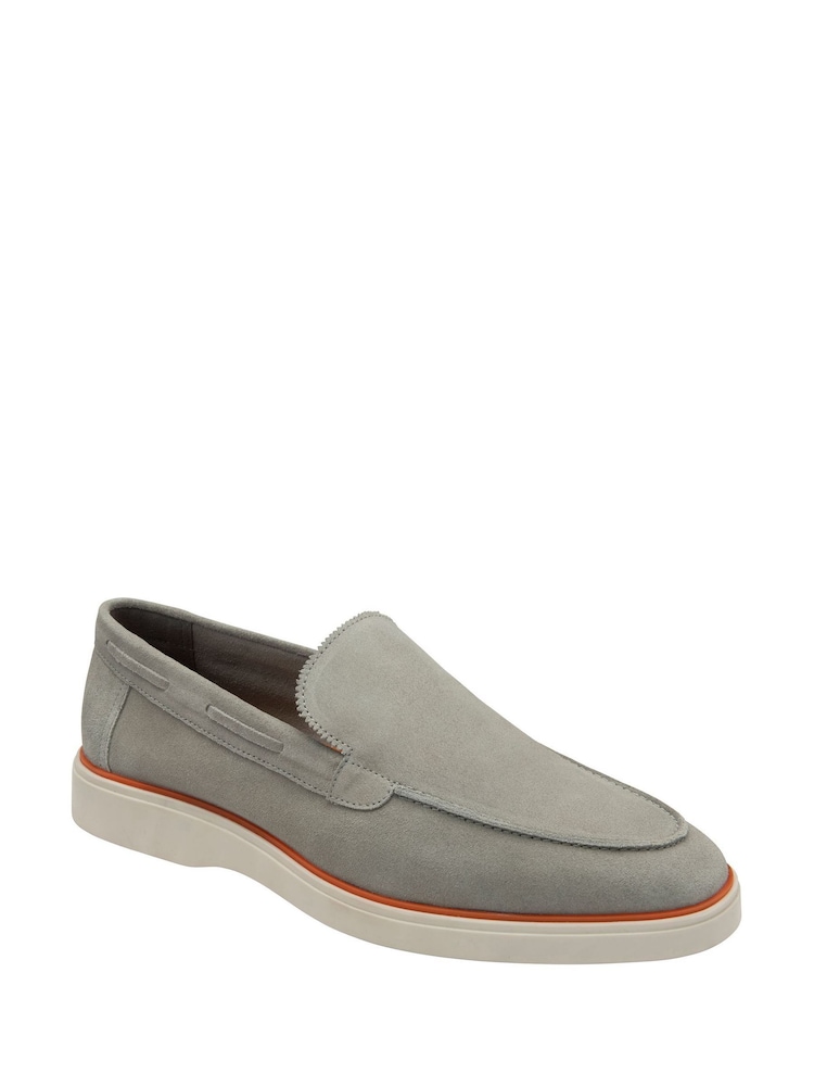 Frank Wright Grey Mens Suede Slip-On Loafers - Image 1 of 4