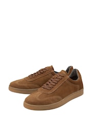 Frank Wright Brown Mens Suede Lace-Up Trainers - Image 2 of 4